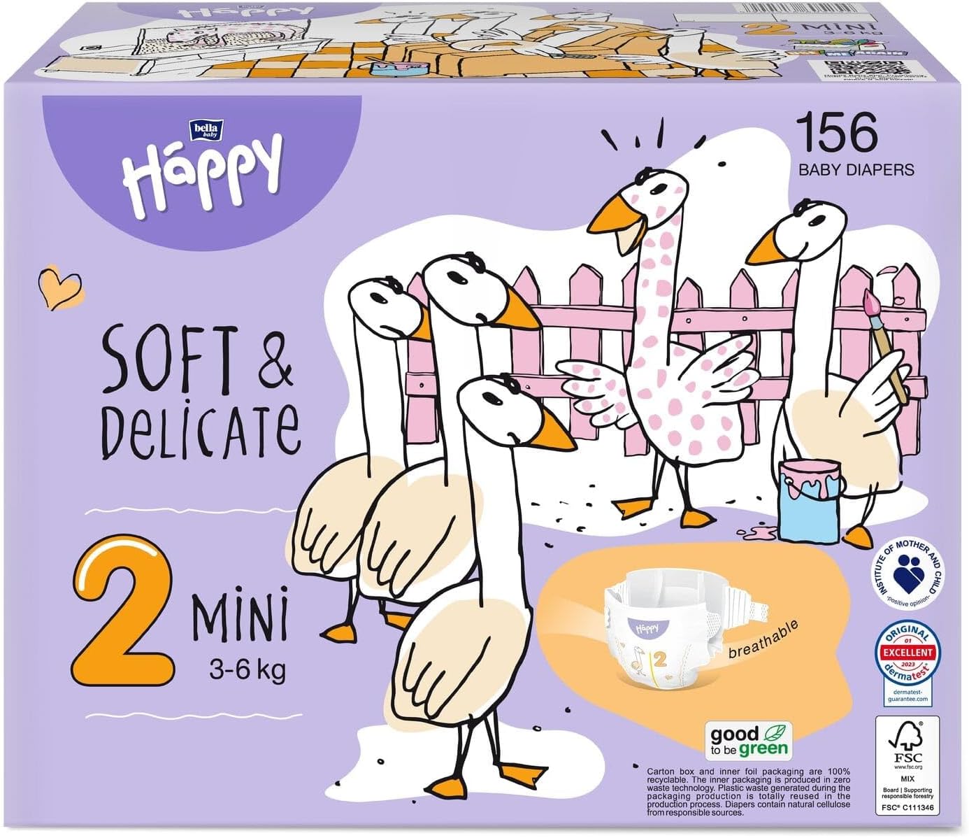 PANNOLINI ANALLERGICI - BOX - Bella Baby Happy 3-6 kg. Tg. 2