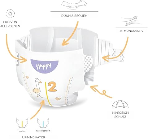 PANNOLINI ANALLERGICI - BOX - Bella Baby Happy 3-6 kg. Tg. 2