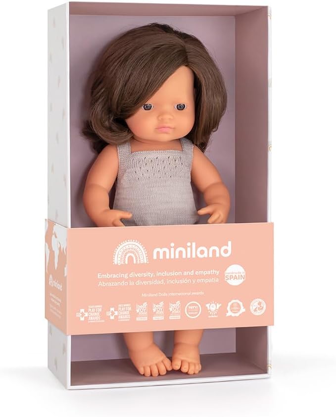 BAMBOLA EMPATIA BAMBINI - capelli castani, handmade, Miniland