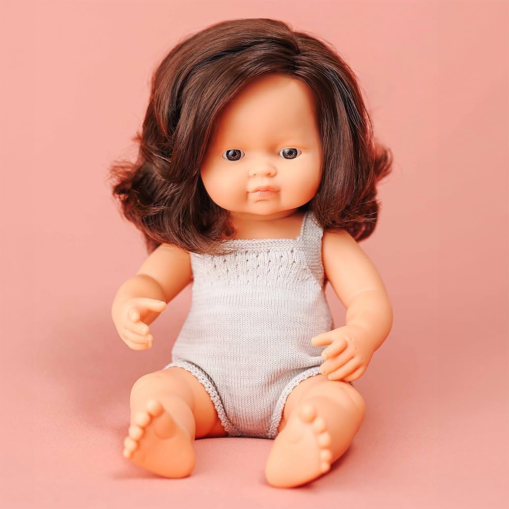 BAMBOLA EMPATIA BAMBINI - capelli castani, handmade, Miniland