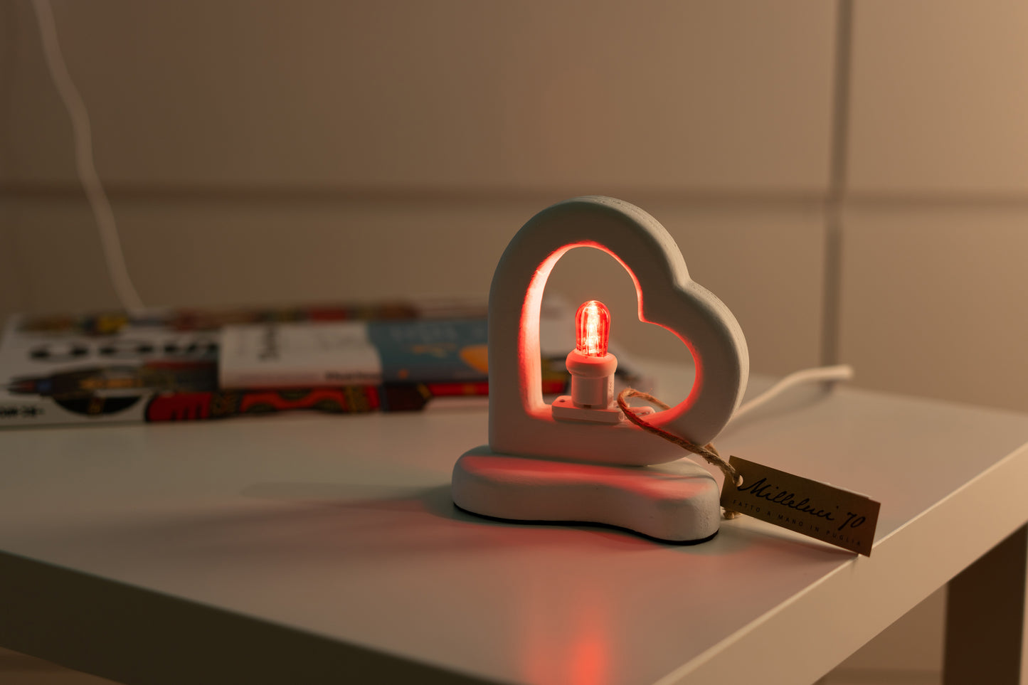 LUMINARIE D'ARREDO Cuore 1 luce - artigianali in legno, luce cameretta