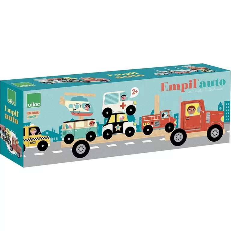 CAMION GIOCO PER BAMBINI - con Auto Impilabili, in legno, ecosostenibile