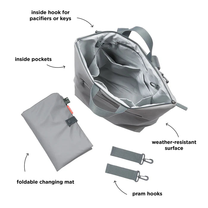 ZAINO CAMBIO CON FASCIATOIO - Grigio- ecosostenibile