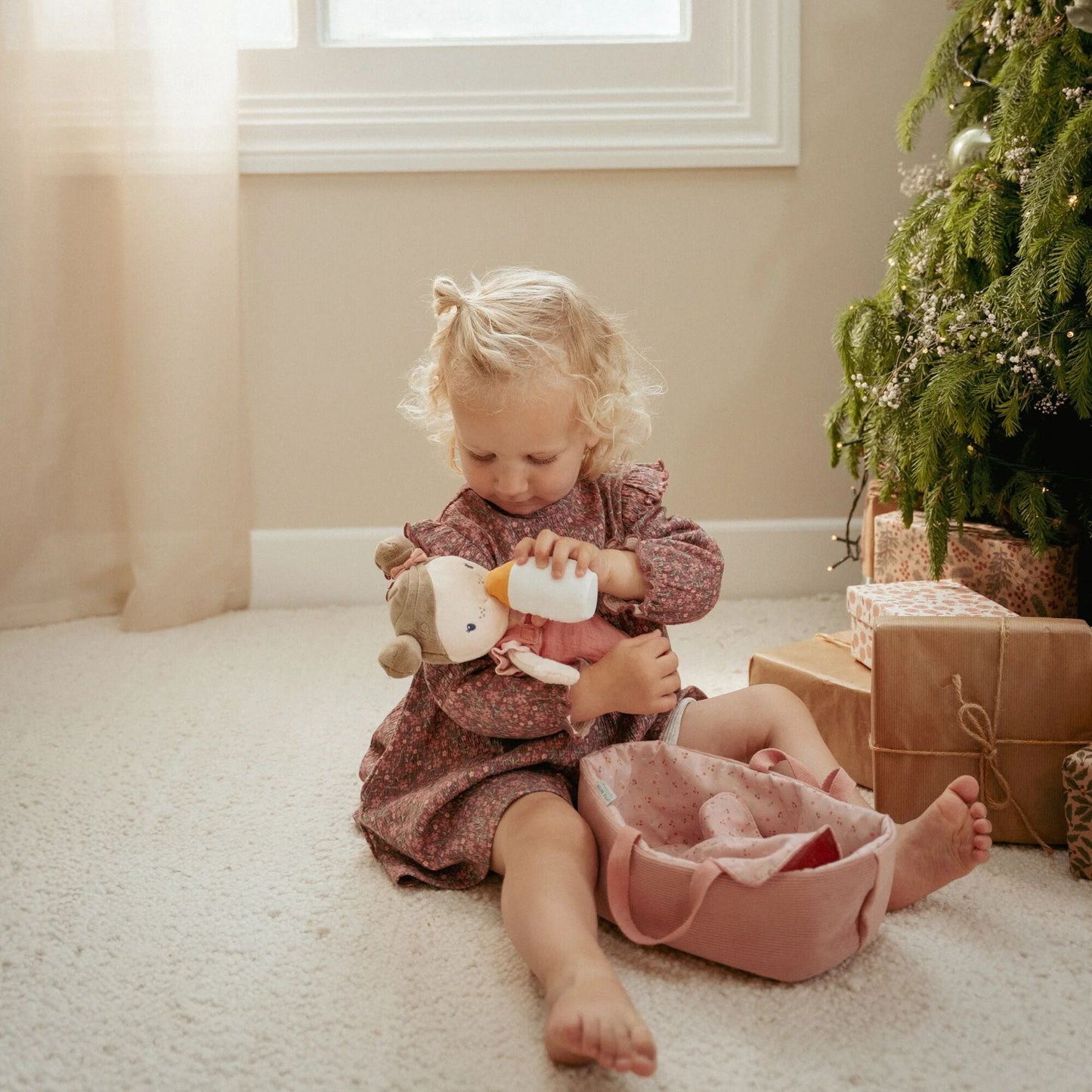 BAMBOLA ROSA BABY BAMBINI - Morbida, 31 CM