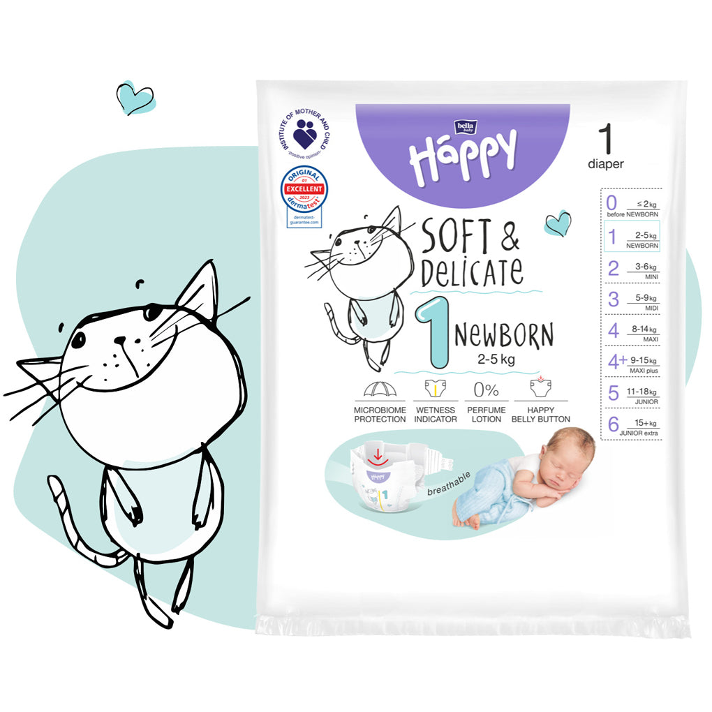 PANNOLINI ANALLERGICI Bella Baby Happy 2-5 kg. Tg. 1