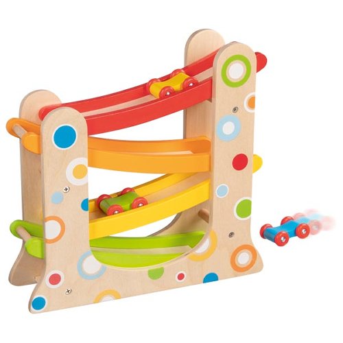 CIRCUITO AUTO BAMBINI - con 3 macchinine, in legno, ecosostenibile