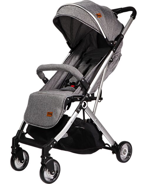 PASSEGGINO LEGGERO PER BAMBINI - schienale regolabile, Ding Baby Vivo Grigio/Argento
