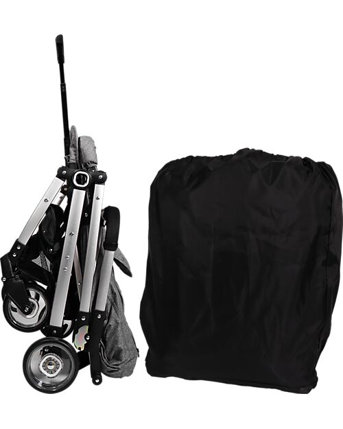 PASSEGGINO LEGGERO PER BAMBINI - schienale regolabile, Ding Baby Vivo Grigio/Argento