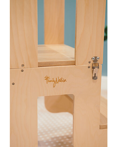 TORRE MONTESSORI 2 in 1 - Convertibile in Tavolo + Sedia, in legno, ecosostenibile