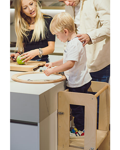 TORRE MONTESSORI 2 in 1 - Convertibile in Tavolo + Sedia, in legno, ecosostenibile
