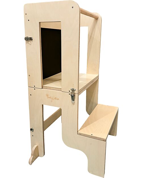 TORRE MONTESSORI 3 in 1 - Convertibile in Tavolo + Sedia, in legno, ecosostenibile