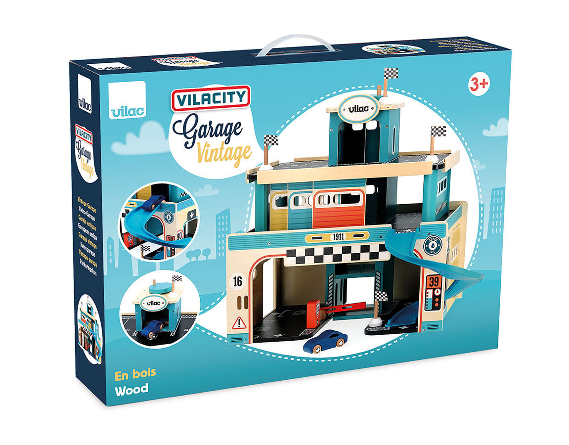 GARAGE VINTAGE GIOCATTOLO PER BAMBINI - Vilacity, in legno, ecosostenibile