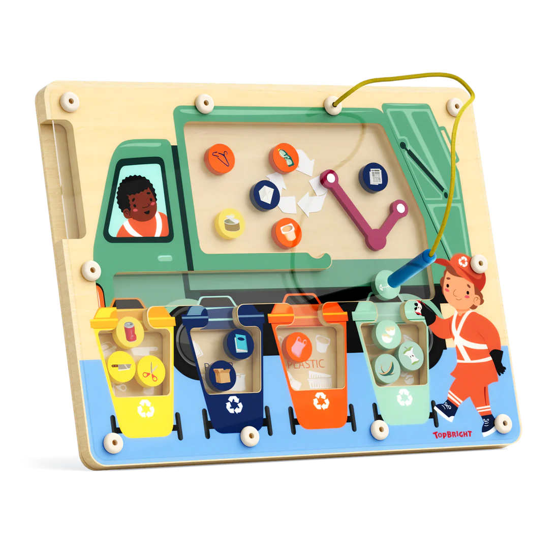 GIOCO MAGNETICO RACCOLTA DIFFERENZIATA BAMBINI - in legno, ecosostenibile