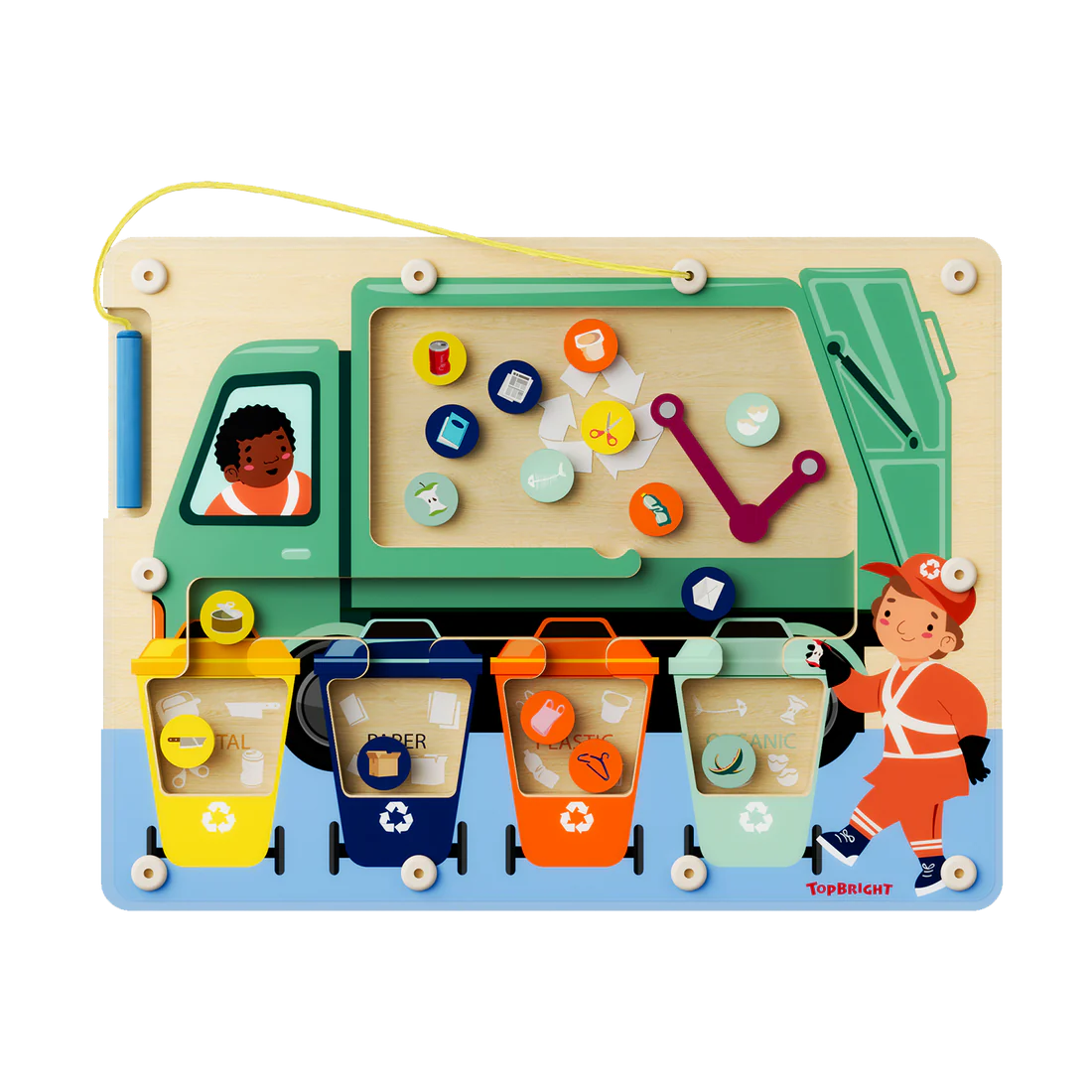 GIOCO MAGNETICO RACCOLTA DIFFERENZIATA BAMBINI - in legno, ecosostenibile