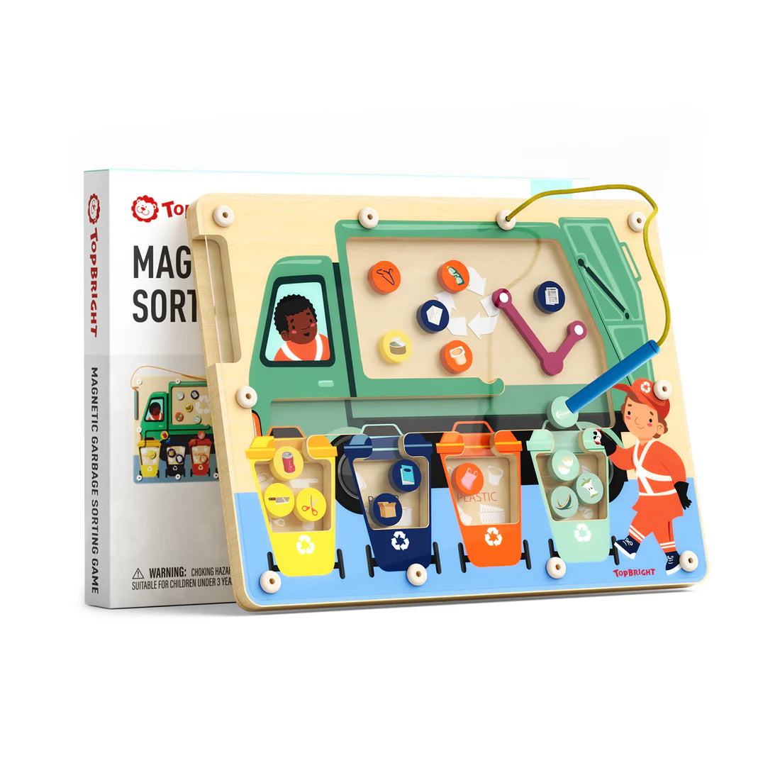 GIOCO MAGNETICO RACCOLTA DIFFERENZIATA BAMBINI - in legno, ecosostenibile
