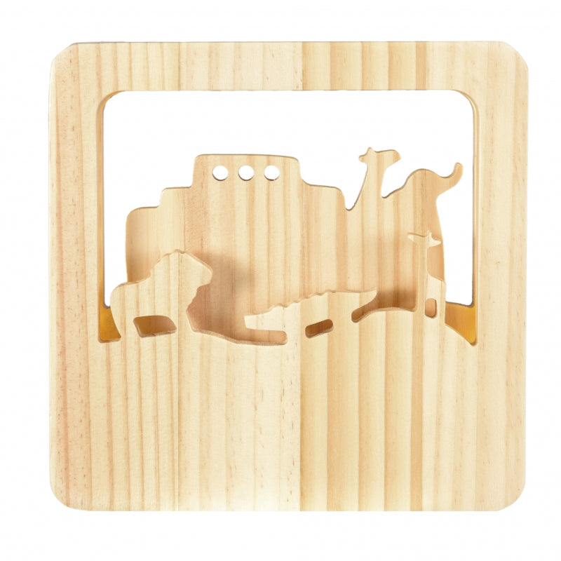 LUCE NOTTURNA PER BAMBINI - arca di Noè, in legno, ecosostenibile
