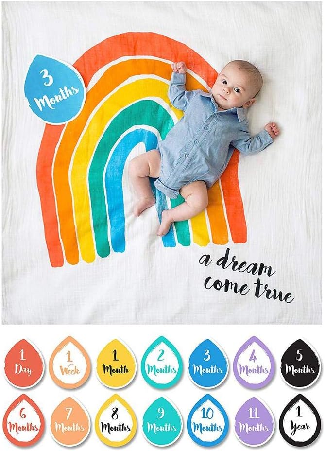 KIT PRIMO ANNO NEONATI - mussola in Cotone + 14 Cards