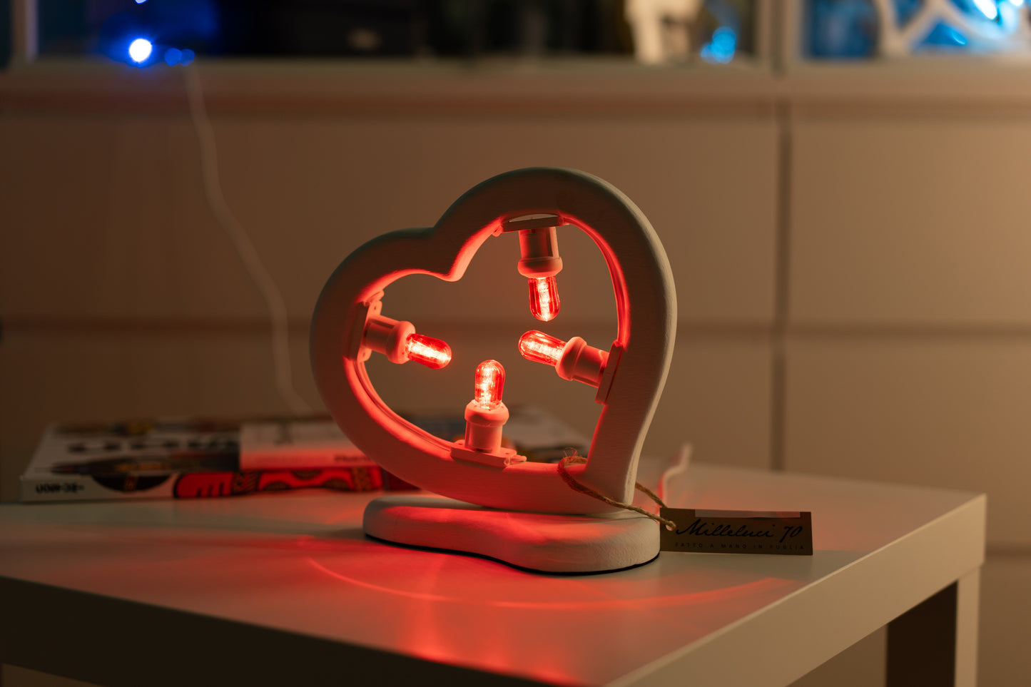 LUMINARIE D'ARREDO Cuore 4 luci - artigianali in legno, luce cameretta