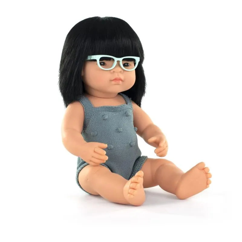 BAMBOLA EMPATIA BAMBINI- Asiatica con occhiali, handmade, Miniland