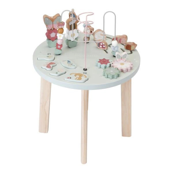 TAVOLA MULTIATTIVITÀ PER BAMBINI - con Fiori e Farfalle, in legno, ecosostenibile