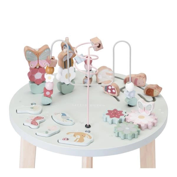 TAVOLA MULTIATTIVITÀ PER BAMBINI - con Fiori e Farfalle, in legno, ecosostenibile