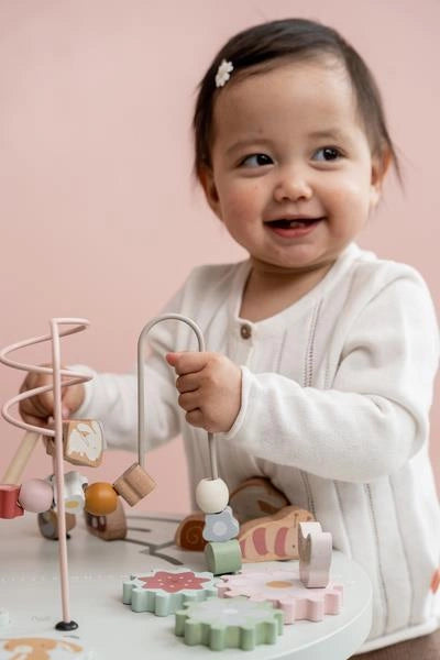 TAVOLA MULTIATTIVITÀ PER BAMBINI - con Fiori e Farfalle, in legno, ecosostenibile