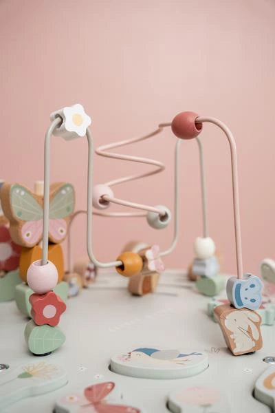 TAVOLA MULTIATTIVITÀ PER BAMBINI - con Fiori e Farfalle, in legno, ecosostenibile