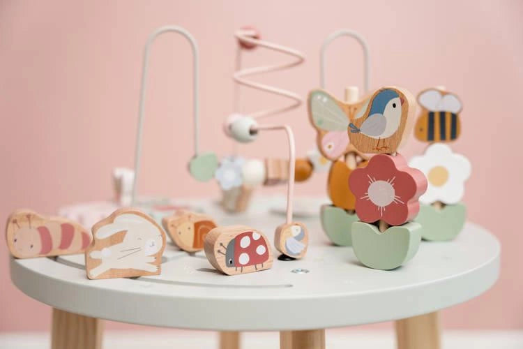 TAVOLA MULTIATTIVITÀ PER BAMBINI - con Fiori e Farfalle, in legno, ecosostenibile