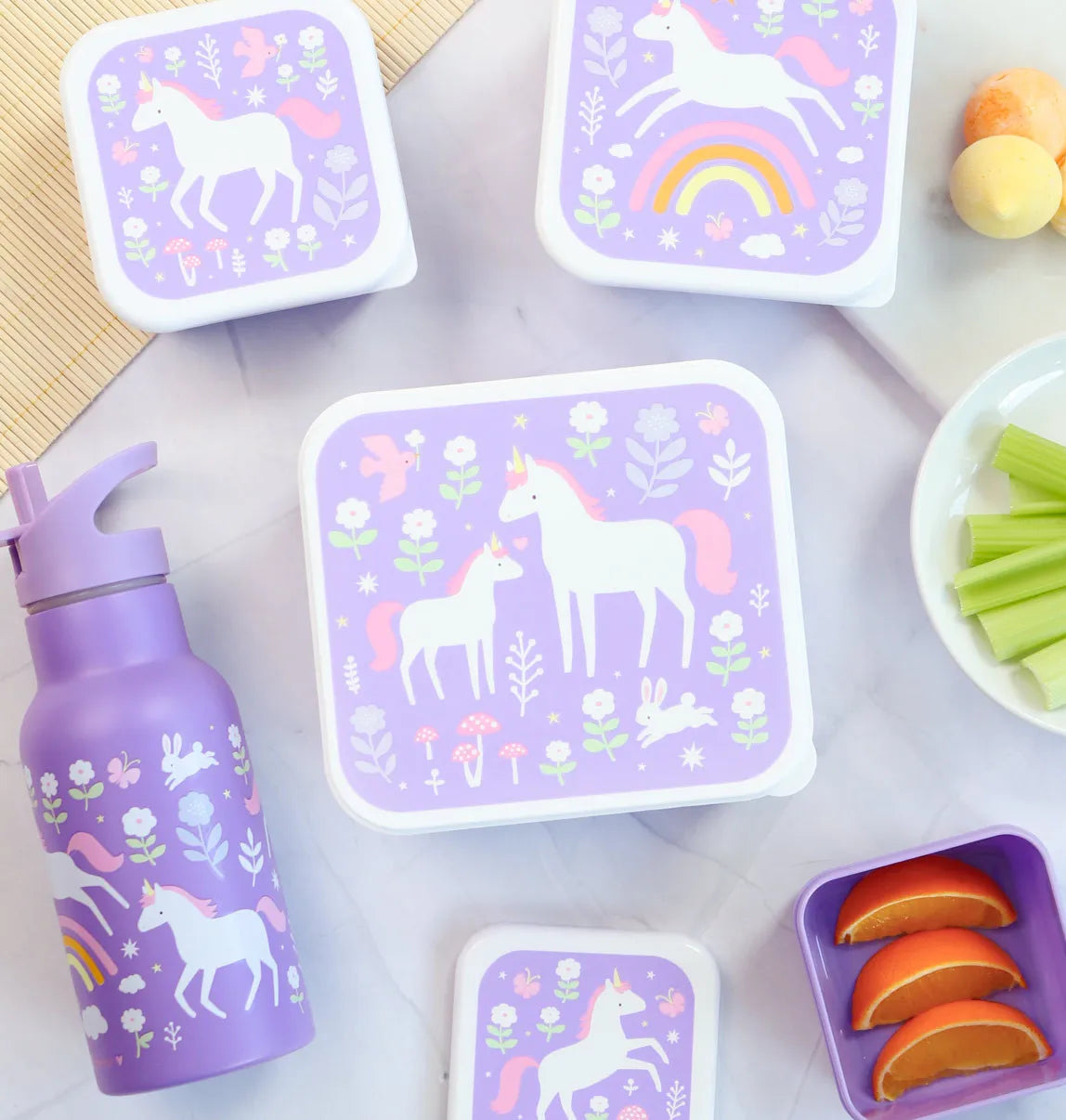 SCATOLA PORTA PRANZO E MERENDA - BIMBI - Unicorno Arcobaleno