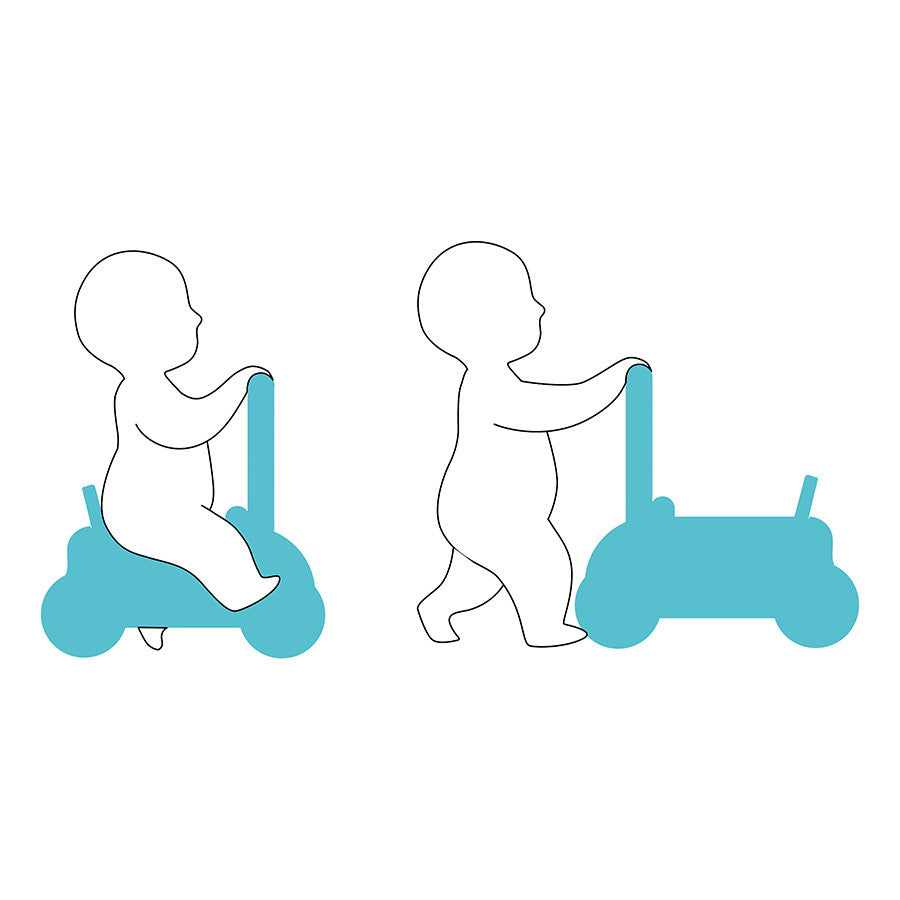 PRIMI PASSI E CAVALCABILE BAMBINI - 3 in 1, multiattività, in legno, ecosostenibile