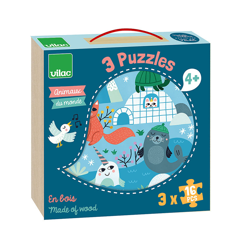 PUZZLE ANIMALI BAMBINI - in legno, ecosostenibile