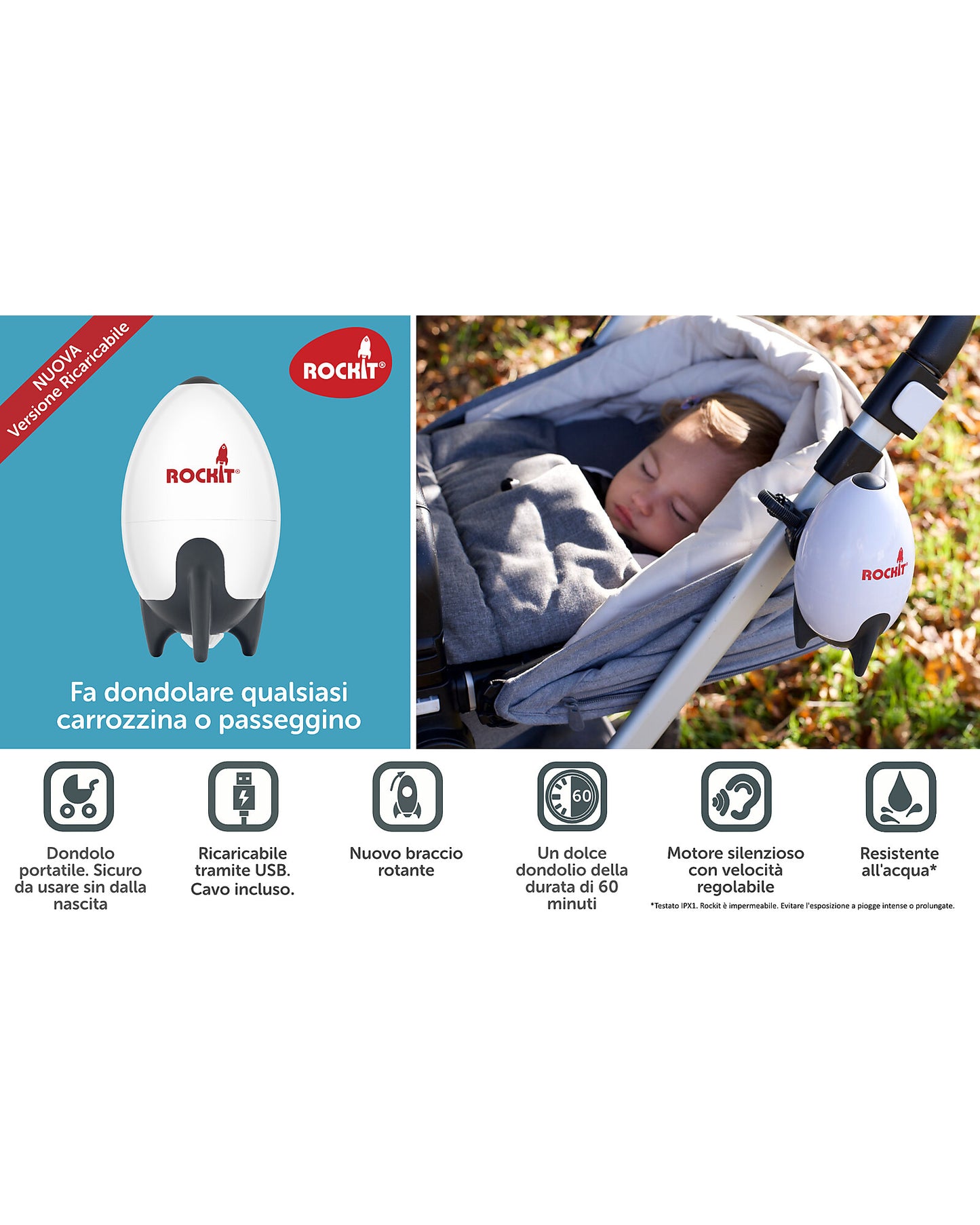 DONDOLA PASSEGGINO BAMBINI - automatico con diverse velocità