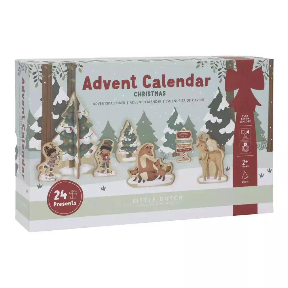 CALENDARIO DELL'AVVENTO BAMBINI - 25 pezzi, in legno, ecosostenibile