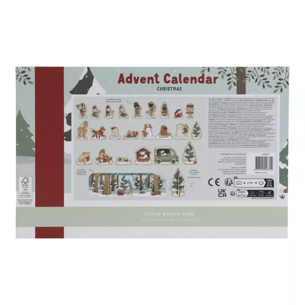 CALENDARIO DELL'AVVENTO BAMBINI - 25 pezzi, in legno, ecosostenibile