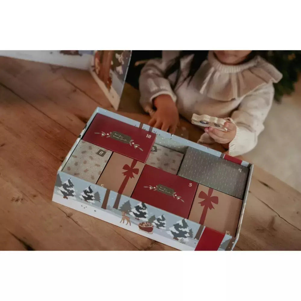 CALENDARIO DELL'AVVENTO BAMBINI - 25 pezzi, in legno, ecosostenibile