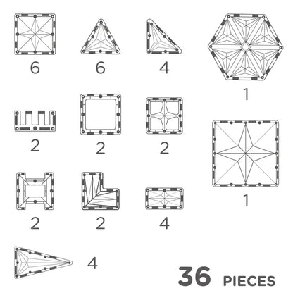 COSTRUZIONI MAGNETICHE BAMBINI - 36 pezzi