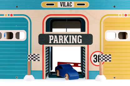 GARAGE  VINTAGE GIOCATTOLO PER BAMBINI - Vilacity, in legno, ecosostenibile