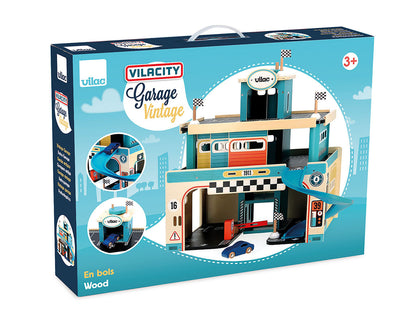 GARAGE  VINTAGE GIOCATTOLO PER BAMBINI - Vilacity, in legno, ecosostenibile