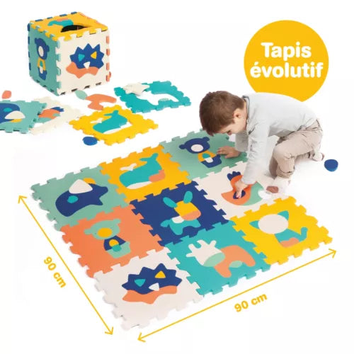 TAPPETINO PUZZLE BAMBINI - Animali, 9 Pezzi