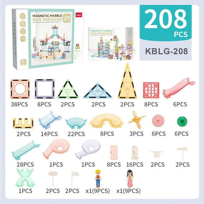 COSTRUZIONI MAGNETICHE BAMBINI - 208 Pezzi in 3 D