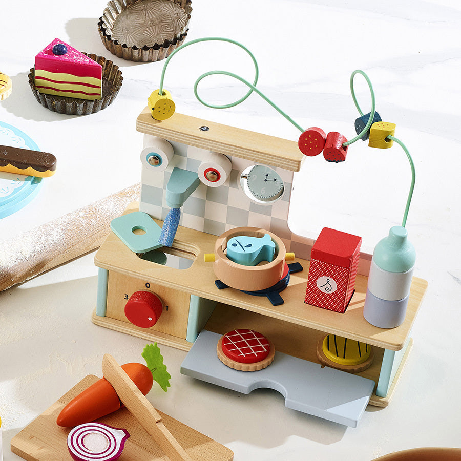 MINI CUCINA BAMBINI - multi attività, in legno, ecosostenibile