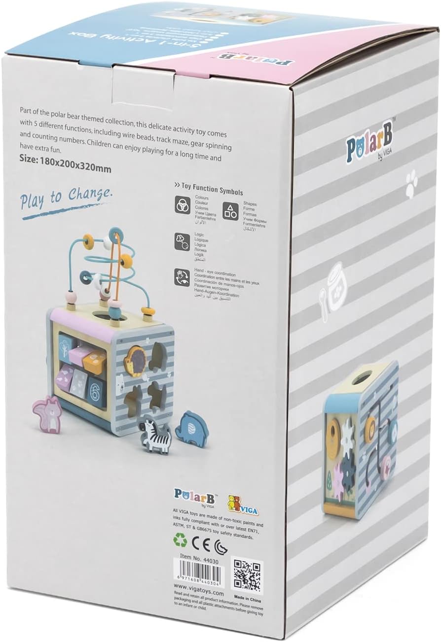 BOX ATTIVITA' BAMBINI - Legno, 5 in 1