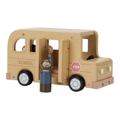 SCUOLA BUS BAMBINI -  In legno, con 5 personaggi