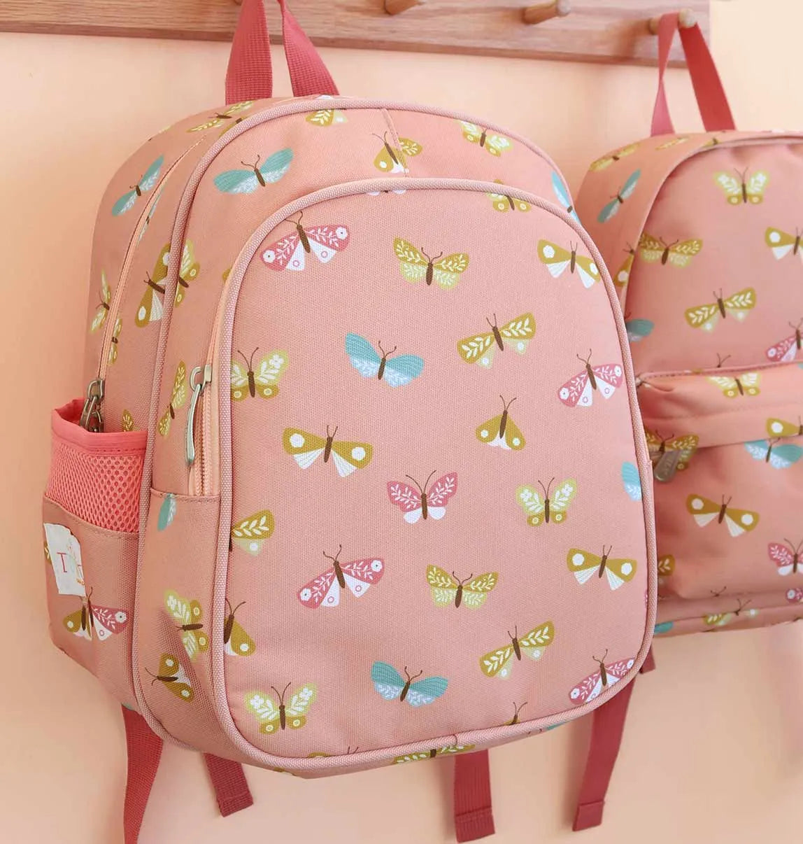 ZAINETTO BAMBINI grande con tasca termica, Farfalle