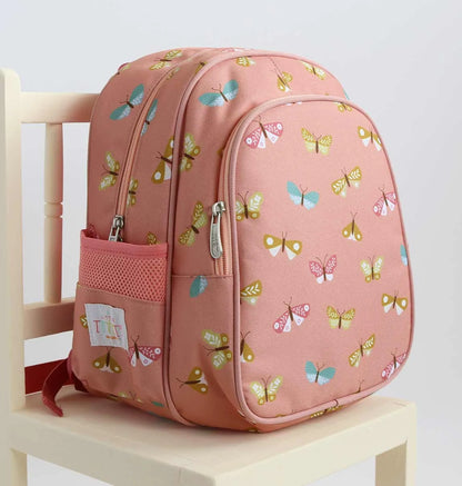 ZAINETTO BAMBINI grande con tasca termica, Farfalle